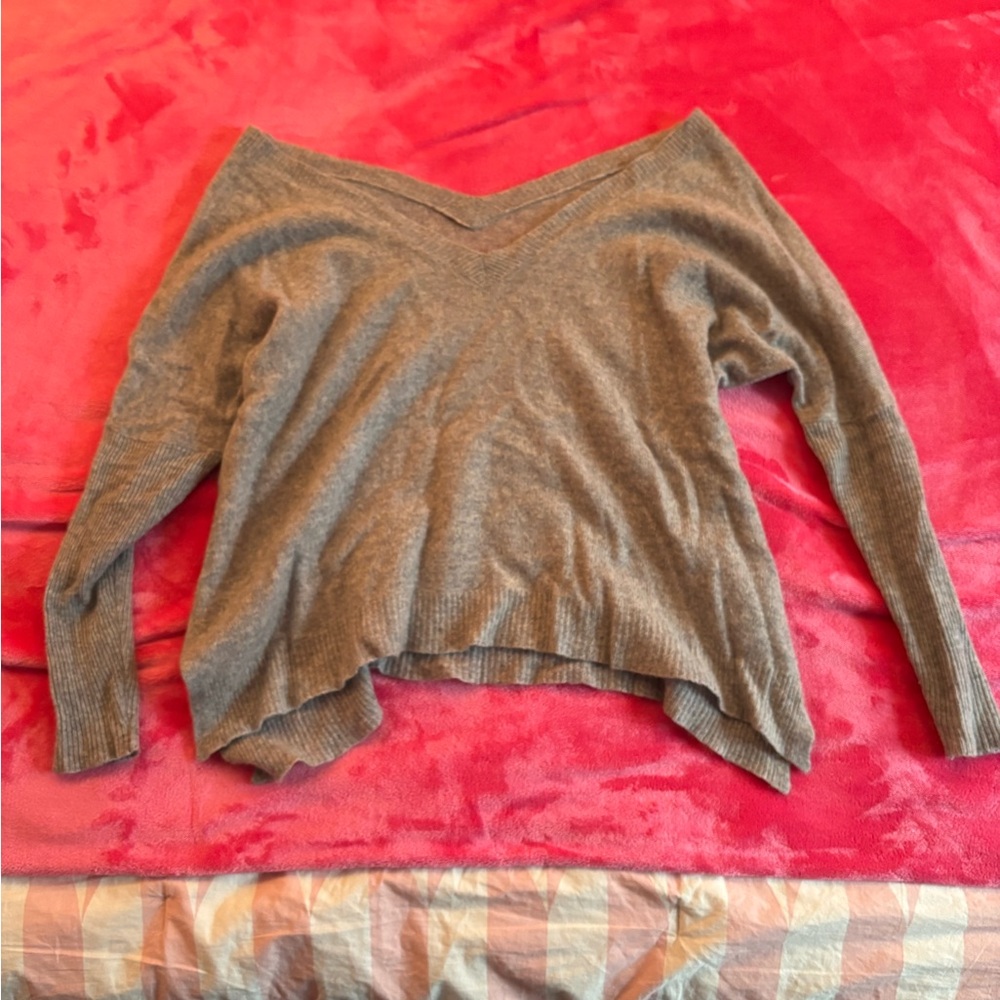 100% Cashmere Off the Shoulder Sweater